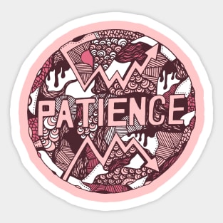 Pink and White Circle of Patience Sticker